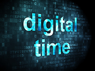 Image showing Timeline concept: Digital Time on digital background