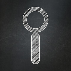 Image showing Data concept: Search on chalkboard background