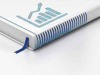 Image showing News concept: closed book, Growth Graph on white background