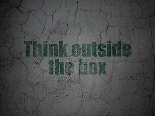 Image showing Education concept: Think outside The box on grunge wall background