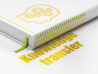 Image showing Education concept: book Head With Gears, Knowledge Transfer on white background