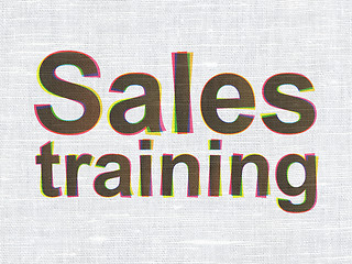 Image showing Marketing concept: Sales Training on fabric texture background