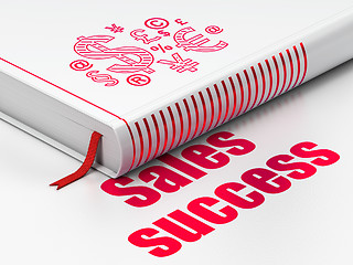 Image showing Advertising concept: book Finance Symbol, Sales Success on white background