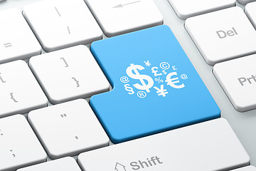 Image showing Business concept: Finance Symbol on computer keyboard background