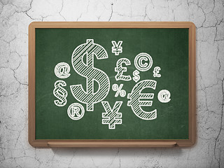 Image showing Business concept: Finance Symbol on chalkboard background