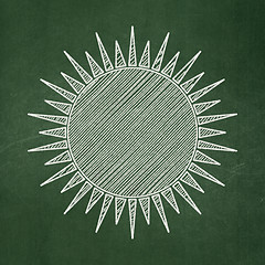 Image showing Vacation concept: Sun on chalkboard background