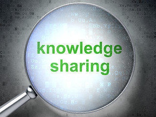Image showing Education concept: Knowledge Sharing with optical glass