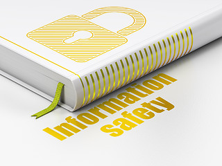 Image showing Safety concept: book Closed Padlock, Information Safety on white background