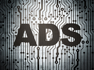 Image showing Marketing concept: circuit board with Ads
