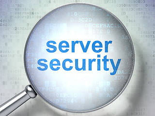 Image showing Protection concept: Server Security with optical glass