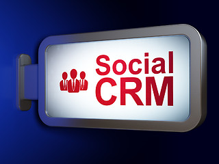 Image showing Finance concept: Social CRM and Business People on billboard background