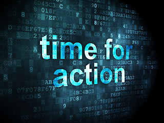 Image showing Timeline concept: Time for Action on digital background