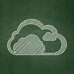 Image showing Cloud networking concept: Cloud on chalkboard background