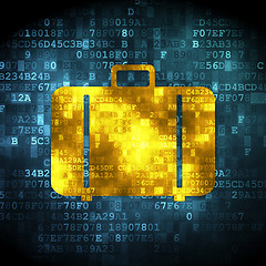 Image showing Vacation concept: Bag on digital background