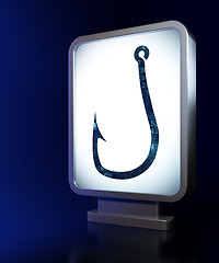 Image showing Security concept: Fishing Hook on billboard background