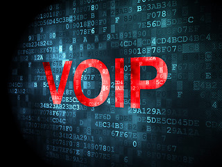 Image showing SEO web design concept: VOIP on digital background