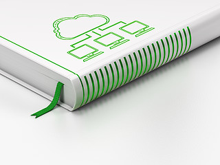 Image showing Cloud networking concept: closed book, Cloud Network on white background