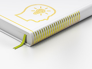 Image showing Education concept: closed book, Head With Lightbulb on white background