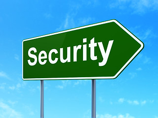 Image showing Safety concept: Security on road sign background