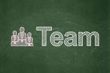 Image showing Finance concept: Business Team and Team on chalkboard background