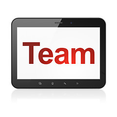 Image showing Finance concept: Team on tablet pc computer