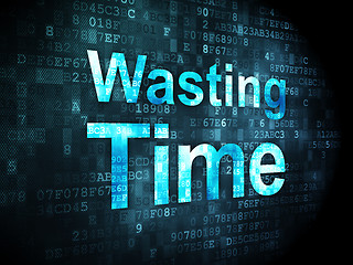 Image showing Timeline concept: Wasting Time on digital background