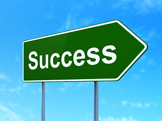 Image showing Business concept: Success on road sign background