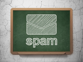 Image showing Safety concept: Email and Spam on chalkboard background