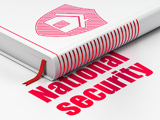 Image showing Protection concept: book Shield, National Security on white background