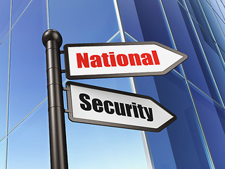 Image showing Privacy concept: sign National Security on Building background