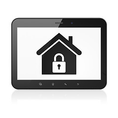 Image showing Security concept: Home on tablet pc computer