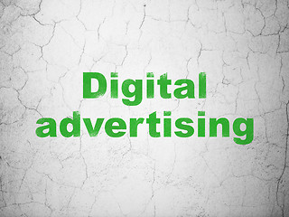 Image showing Marketing concept: Digital Advertising on wall background