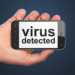 Image showing Safety concept: Virus Detected on smartphone