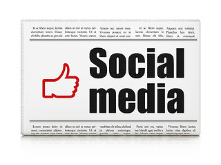 Image showing Social media concept: newspape and Thumb Up