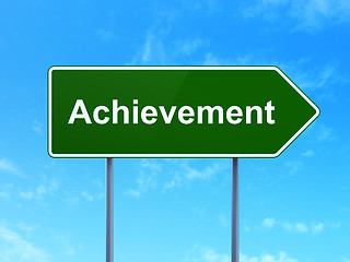 Image showing Education concept: Achievement on road sign background