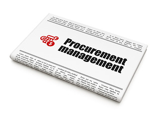 Image showing Business concept: newspaper with Procurement Management and Calculator