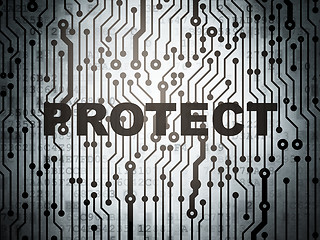 Image showing Protection concept: circuit board with Protect