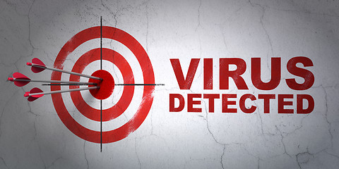 Image showing Privacy concept: target and Virus Detected on wall background