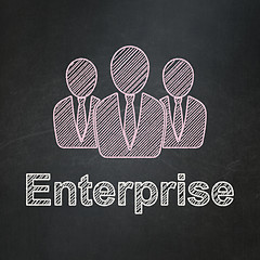 Image showing Business concept: People on chalkboard background