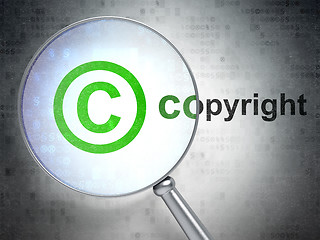 Image showing Law concept: Copyright and Copyright with optical glass