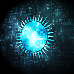 Image showing Travel concept: Sun on digital background