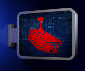 Image showing Security concept: Cctv Camera on billboard background