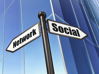 Image showing Social media concept: sign Social Network on Building background