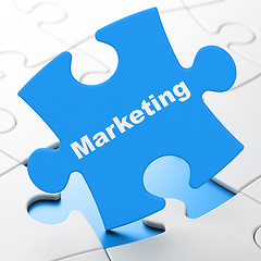 Image showing Marketing concept: Marketing on puzzle background