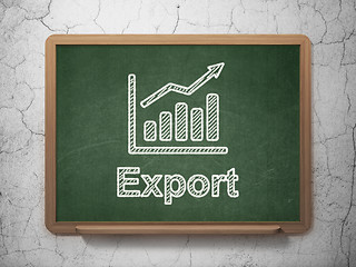 Image showing Business concept: Growth Graph and Export on chalkboard background