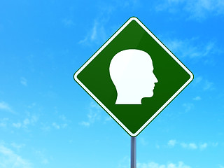 Image showing Data concept: Head on road sign background