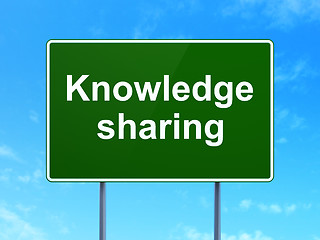 Image showing Education concept: Knowledge Sharing on road sign background