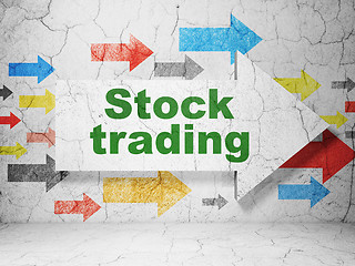 Image showing Finance concept: arrow with Stock Trading on grunge wall background