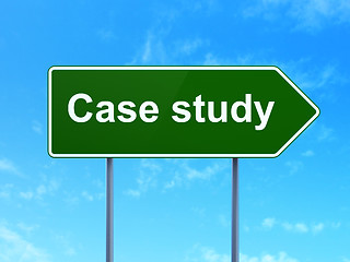 Image showing Education concept: Case Study on road sign background