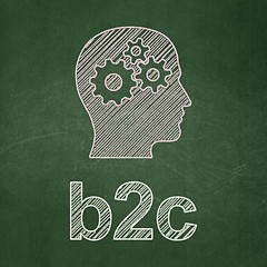 Image showing Business concept: Head With Gears and B2c on chalkboard background